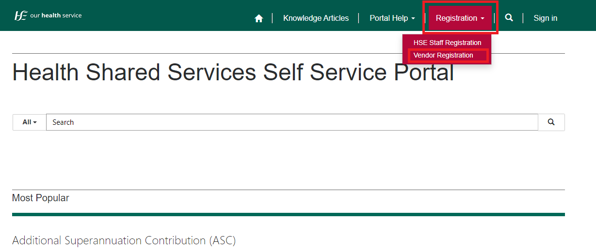 Search in Self-Service Portal